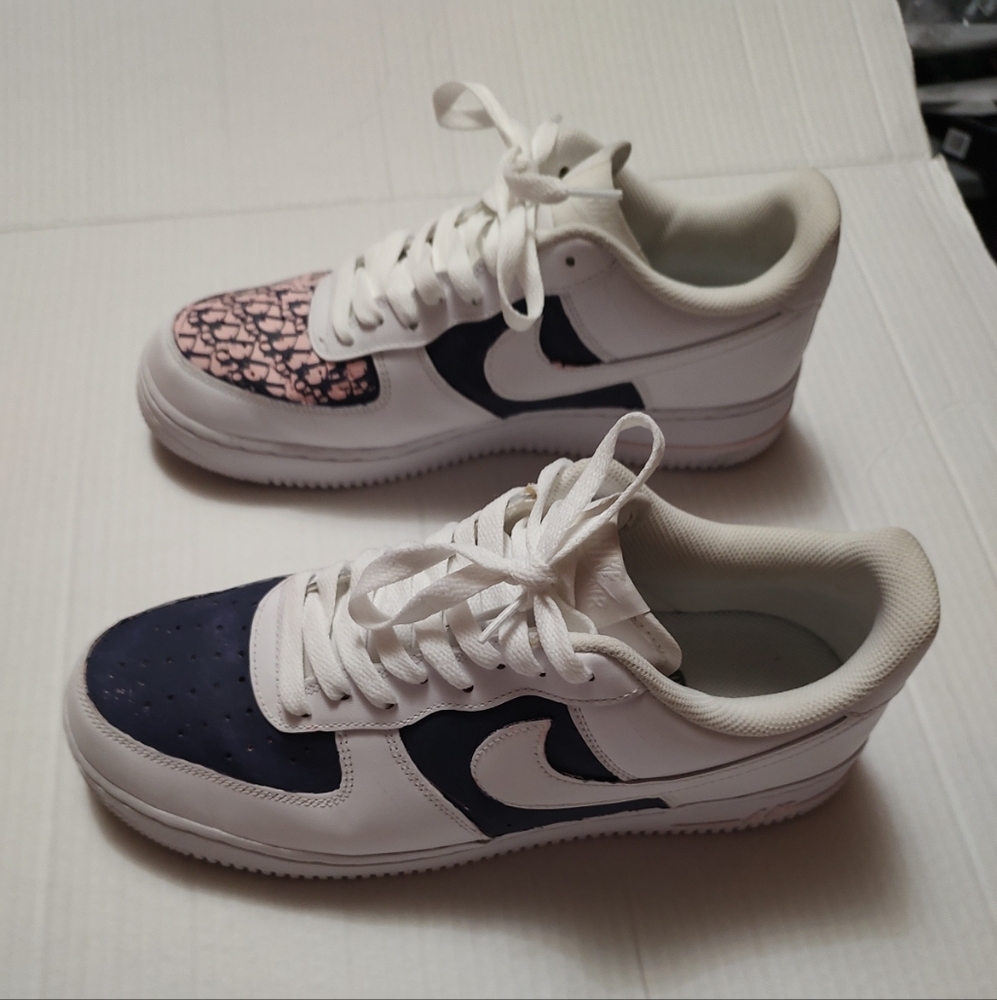 Men's Nike Air Force 1 Blue/Pink Camo Custom